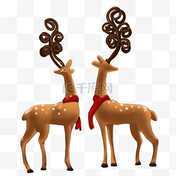 手绘麋鹿小清新图片_圣诞节麋鹿手绘红围巾