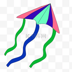 手绘彩色三角形风筝