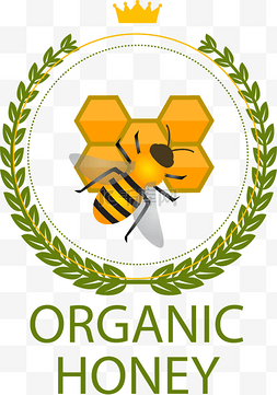 蜂蜜标签矢量素材图片_健康养生蜂蜜标签