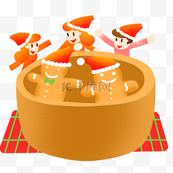 圣诞节姜饼人插画