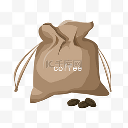 咖啡袋图片_棉布咖啡袋手绘插画