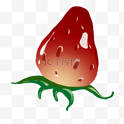 新鲜手绘草莓插画图片_手绘红色草莓插画