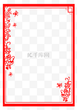 边框纹理中国风图片_手绘中国风花鸟剪纸边框