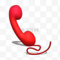 红色系老式立体电话