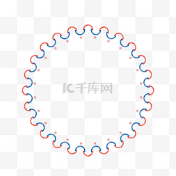 红色圆边框图片_手绘可爱红蓝彩色圆型边框对话框