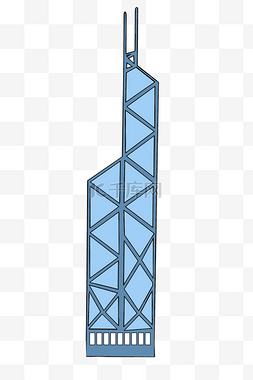 漂亮的大厦图片_手绘建筑中服大厦插画