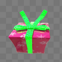 缎带礼盒图片_C4D圣诞节粉色礼盒