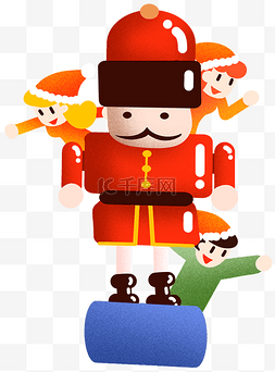 圣诞节玩具士兵插画