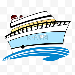 卡通手绘轮船图片_漂亮的轮船手绘插画