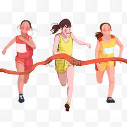 古筝少女图片_秋季运动会少女女子跑步运动员PNG