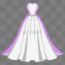 手绘结婚礼服图片_灰色礼服粉紫色的衣服边