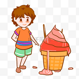 野果冰淇淋图片_清凉冰爽的甜筒手绘插画