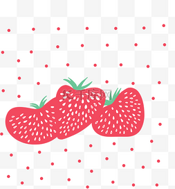 红色手绘可爱草莓装饰