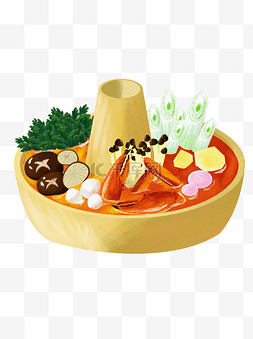 美食卡通丸子图片_美味铜火锅元素