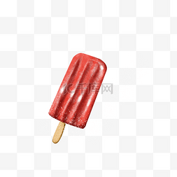 红色冰棍雪糕冰棒夏天解暑消暑解