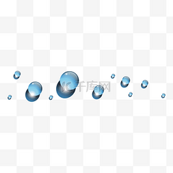 液体形态图片_蓝色矢量水滴效果元素