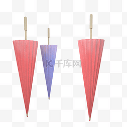 3D古风传统油纸伞