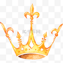 光与影的水彩图片_水彩手绘公主金色皇冠