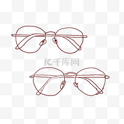 工艺眼镜框图片_手绘近视眼镜插画