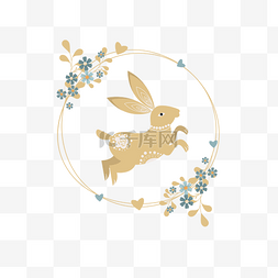 动物带小动物图片_中秋节可爱的带花纹的兔子