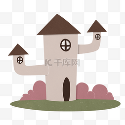 创意房子插画图片_创意的建筑房子插画