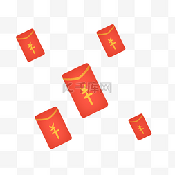 2019春节红色卡通人民币红包