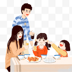 节日里家人一起吃饭