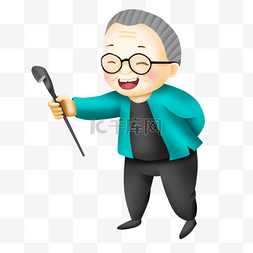 奶奶拐杖图片_拿着拐杖的老人 