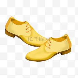 黄色男士皮鞋插画