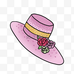 粉色的花帽装饰插画