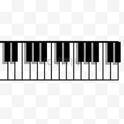 扁平手绘黑白钢琴