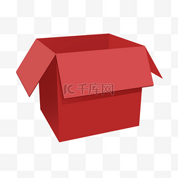 高档纸箱图片_打开的红色纸箱