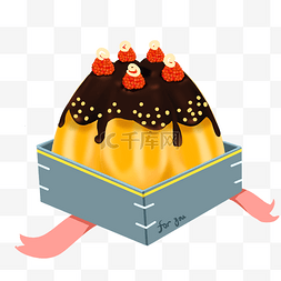 带盒子的蛋糕插画