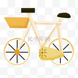 手绘黄色自行车
