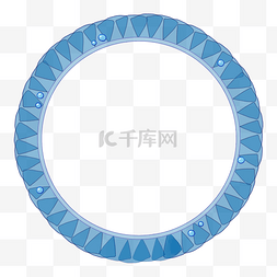 蓝色丝带花边图片_蓝色蕾丝边框PNG素材