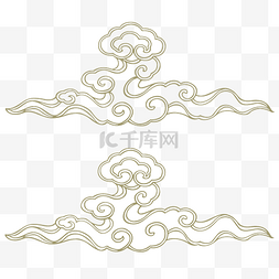 中秋节手绘卡通云纹