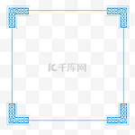 中国风蓝色唯美边框