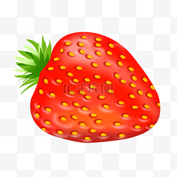 红色手绘草莓图片_水果草莓手绘插画