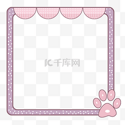 正方形粉色图片_卡通紫色花纹边框