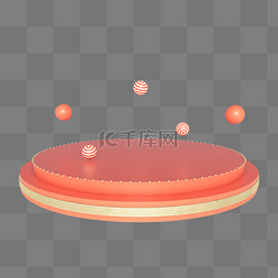 618舞台装饰图片_C4D立体大气简约珊瑚橘电商装饰舞
