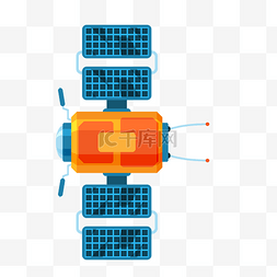 酷炫手绘卡通人造卫星