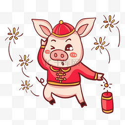 卡通手绘生肖猪图片_2019春节手绘卡通猪