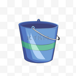 蓝色水桶图片_清洁工具蓝色水桶
