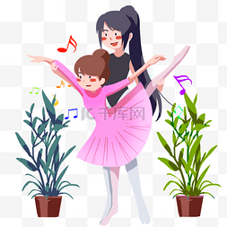 教学女老师图片_卡通手绘跳舞培训插画
