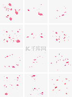 情人节粉色真实风活动促销花瓣雨PNG免抠装饰元素