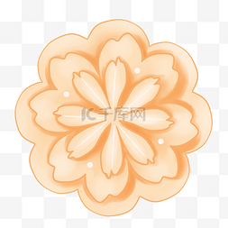 节日橙色边框立体剪纸花