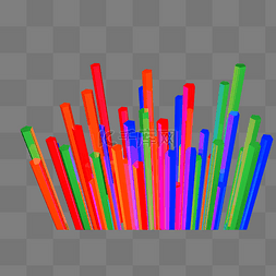 彩色3D柱体矢量图