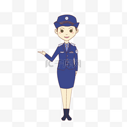 卡通警察节图片_手绘女性警察形象