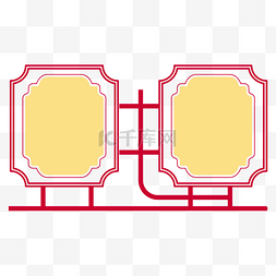 红色中国风边框纹理装饰