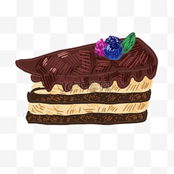 一块巧克力的蛋糕免抠图